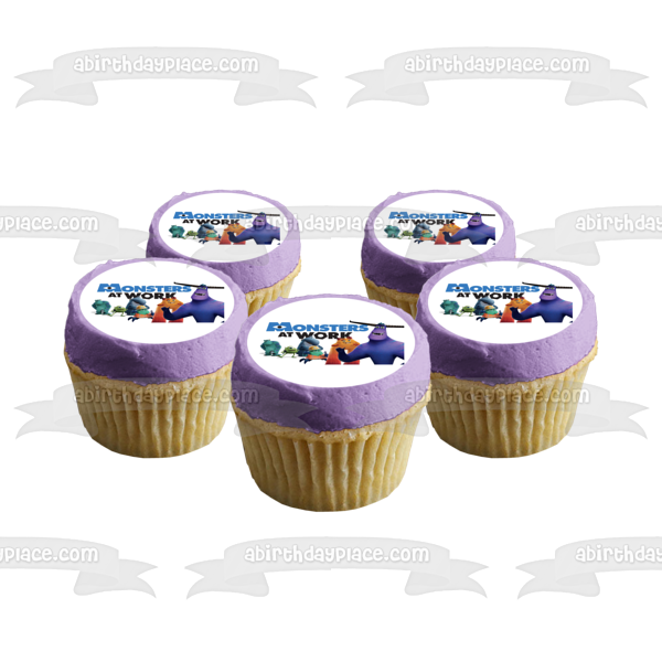 Monsters at Work James P. Sullivan Mike Wazowski Tylor Tuskmon Edible Cake Topper Image ABPID54501