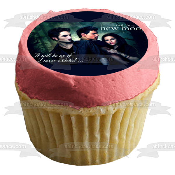 La saga Crepúsculo: Luna Nueva Bella Edward Jacob "Será como si nunca hubiera existido" Imagen comestible para decoración de tarta ABPID54550 