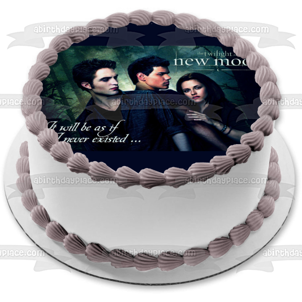 La saga Crepúsculo: Luna Nueva Bella Edward Jacob "Será como si nunca hubiera existido" Imagen comestible para decoración de tarta ABPID54550 