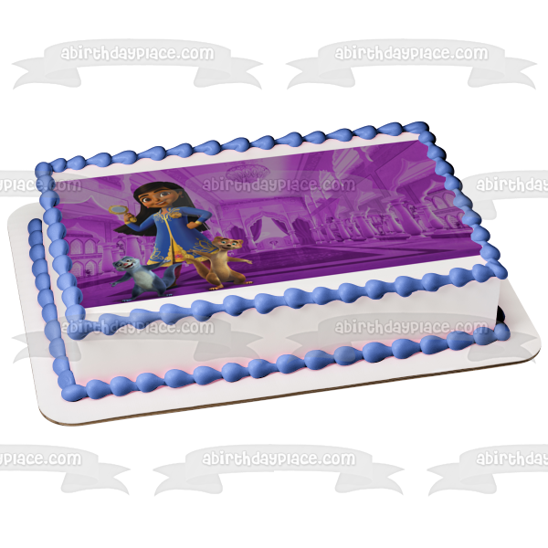 Mira Royal Detective Mikku and Chikku Purple Palace Edible Cake Topper Image ABPID56539