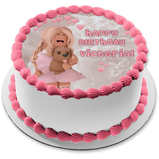 Roblox Girls Princess Puppy Love In the Clouds Edible Cake Topper Image ABPID56522