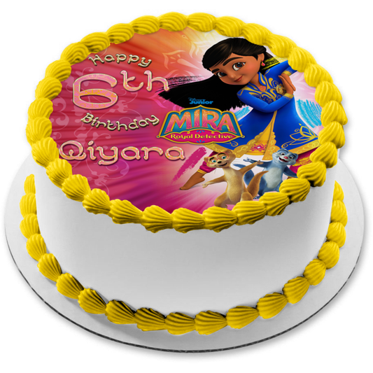 Mira Royal Detective Mikku Chikku Bharatnatyam Edible Cake Topper Image ABPID56540