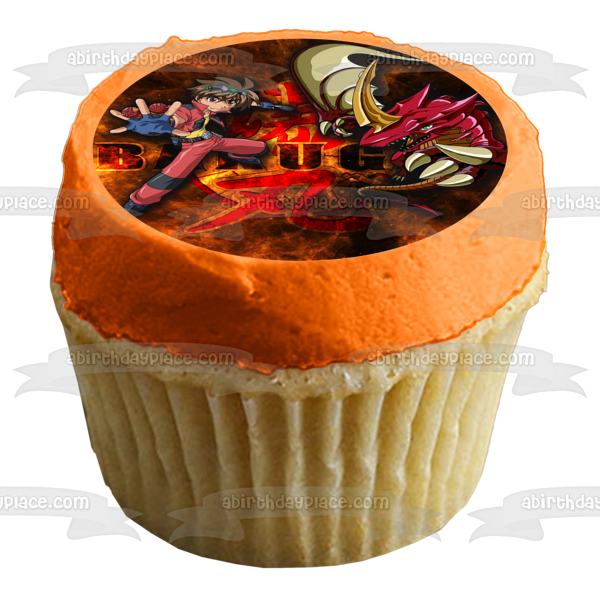 Bakugan Battle Ready Dragon Fire Edible Cake Topper Image ABPID56552