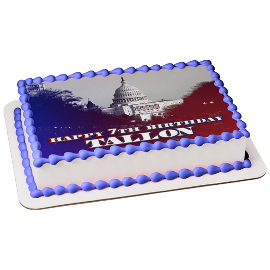 Happy Inauguration Day the White House Edible Cake Topper Image ABPID56554