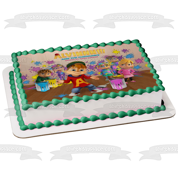 Alvinnn!!! And the Chipmunks Brittany Simon Alvin Theodore Jeanette and Eleanor Edible Cake Topper Image ABPID56550