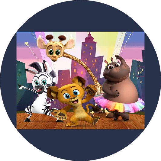 Madagascar un poco salvaje Melman Gloria Alex y Marty Imagen comestible para decoración de tarta ABPID56609 