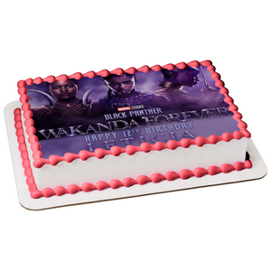 Black Panther 2 Nakia Shuri Okoye Wakanda Forever with Purple Fog Edible Cake Topper Image ABPID56564