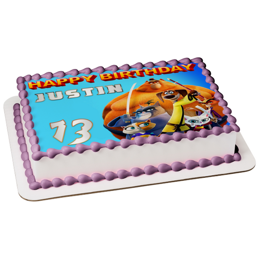 Paws of Fury:  the Legend of Hank Blue Jimbo Ika Chu the Shogun Chuck Sumo Little Mama Emiko Ohga Ichiro Yuki Edible Cake Topper Image ABPID56611