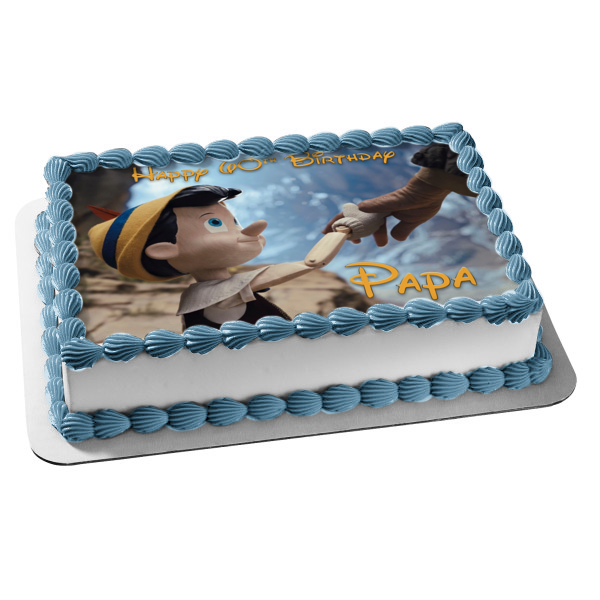 Pinocchio Geppetto Hand In Hand Edible Cake Topper Image ABPID56618