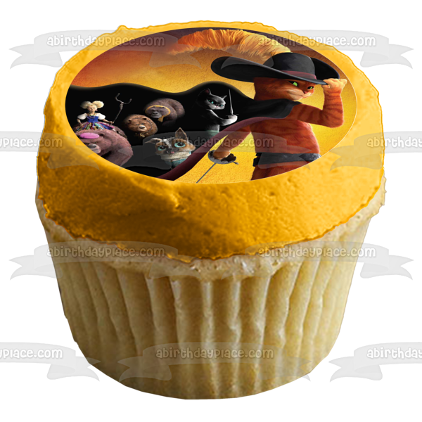 Puss In Boots the Last Wish Goldilocks the Three Bears Perro Kitty Softpaws Billowing Cape Edible Cake Topper Image ABPID56622