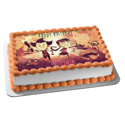 Don't Starve Together a New Reign Wilson and Willow Edible Cake Topper Image ABPID56579