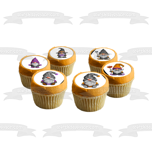 Halloween Gnomes, Wizards and Witches Edible Cupcake Topper Images ABPID56590