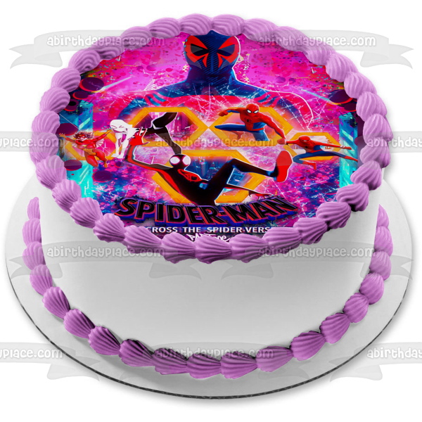 Spider-Man Across the Spider-Verse Part 1 Poster Gwen-Spider Edible Cake Topper Image ABPID56637