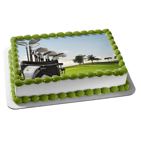 Golf Irons Bag Customizable Edible Cake Topper Image ABPID56671