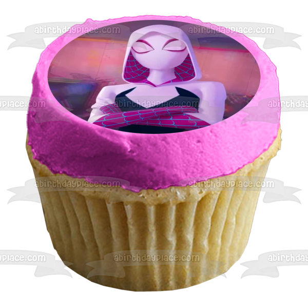 Spider-Man Into the Spider-Verse Spider-Gwen Edible Cake Topper Image ABPID56672