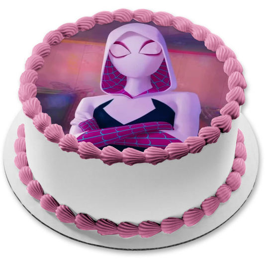Spider-Man Into the Spider-Verse Spider-Gwen Edible Cake Topper Image ABPID56672