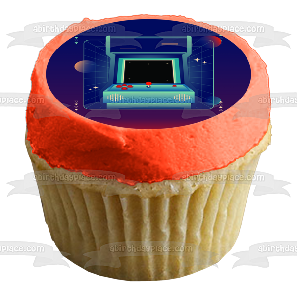 Retro Gaming Arcade Machine Edible Cake Topper Image ABPID56692