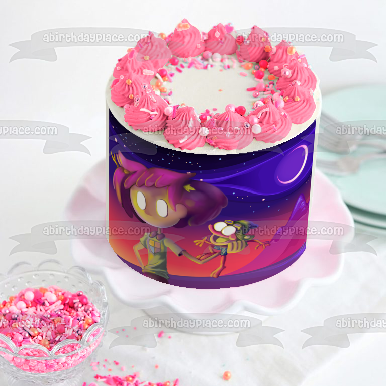 Birthday Buddies Inspired by Amphibia Anne and Sprig Edible Cake Topper Image ABPID56694