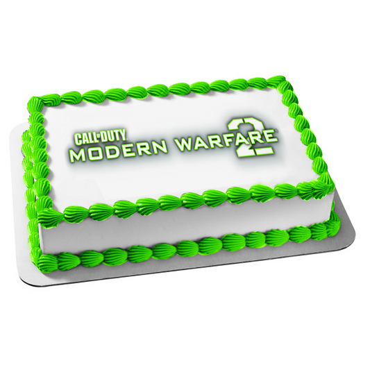 Call of Duty Modern Warfare 2 White Logo Edible Cake Topper Image ABPID56707