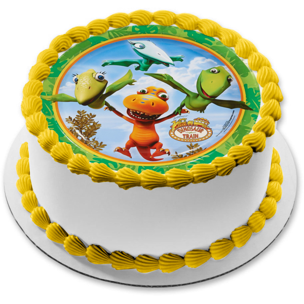 Dinosaur Train Buddy Tiny Mr. Pteranodon and Mrs. Pteranodon Flying Edible Cake Topper Image ABPID00558