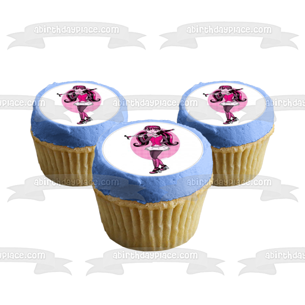 Monster High Lagoona Blue Frankie Stein Draculaura Clawdeen Wolf Edible Cupcake Topper Images ABPID08468