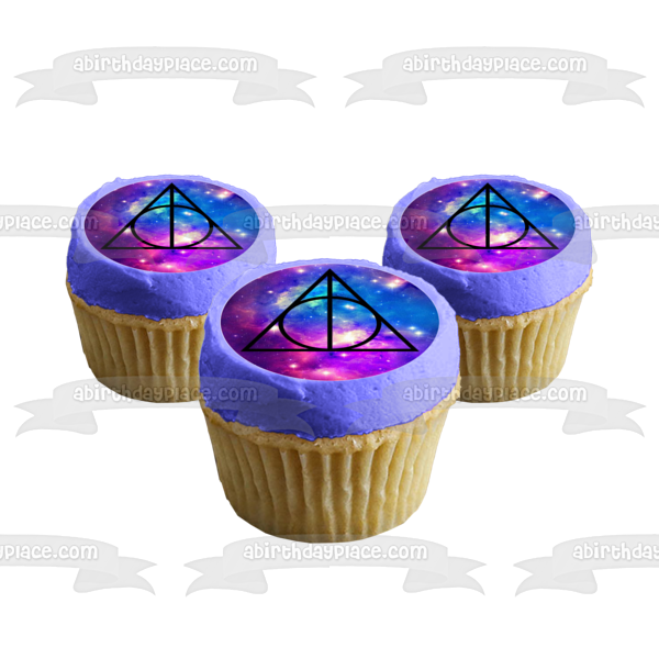 Harry Potter and the Deathly Hallows Symbols Edible Cupcake Topper Images ABPID14811