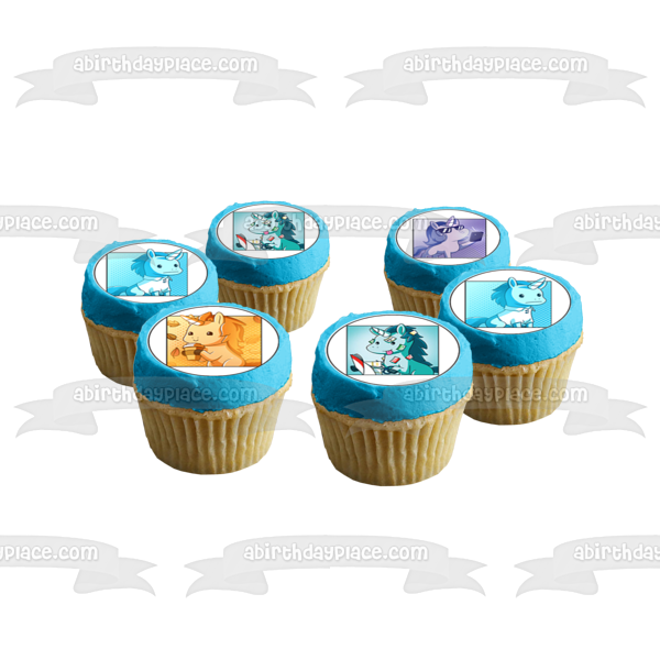 Unstable Unicorns 24 Count Cupcakes Glamour Shots Card Game Edible Cupcake Topper Images ABPID54076