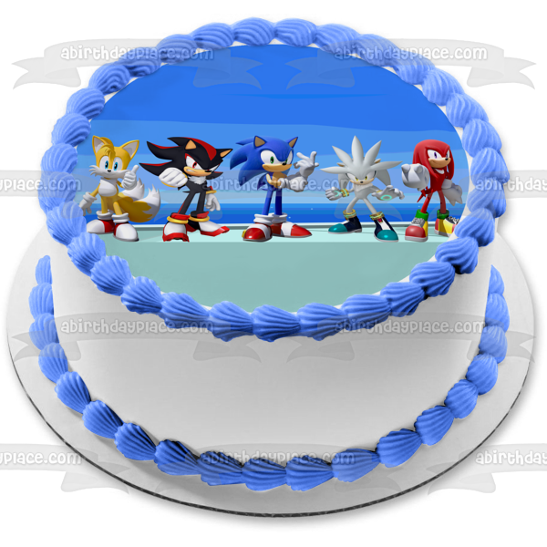 Sonic the Hedgehog Knuckles Tails Shadow and Silver Edible Cake Topper Image ABPID53626