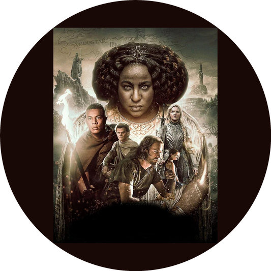 The Rings of Power The Lord of the Rings Poster Galadriel Arondir Disa Bronwyn Halbrand Edible Cake Topper Image ABPID56783