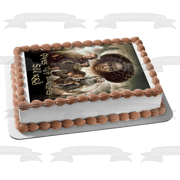 The Rings of Power The Lord of the Rings Poster Galadriel Arondir Disa Bronwyn Halbrand Edible Cake Topper Image ABPID56783