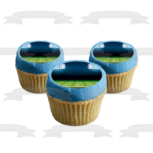 Football Stadium with Spotlights Edible Cupcake Topper Images ABPID55943