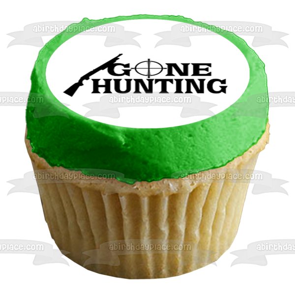 Gone Hunting Rifle and Target Edible Cupcake Topper Images ABPID55949