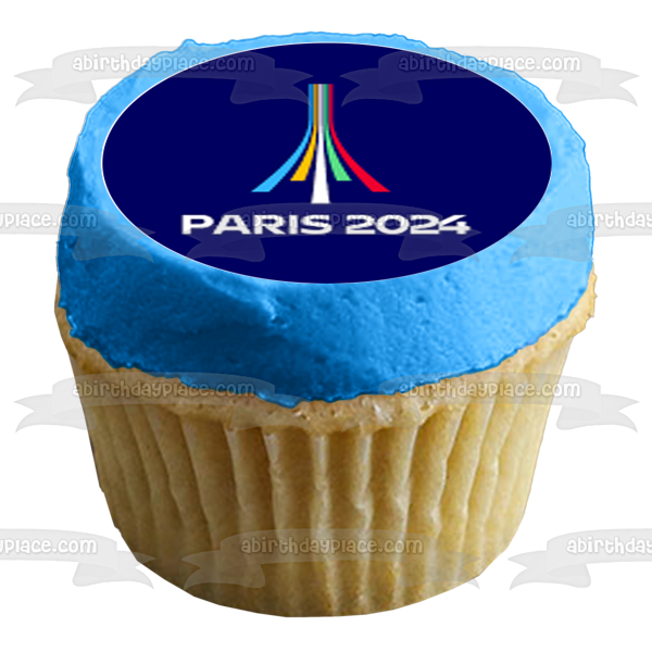 Paris 2025 Summer Olympics Logo Edible Cupcake Topper Images ABPID5599