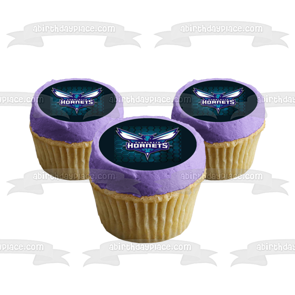 NBA Charlotte Hornets Team Logo Edible Cupcake Topper Images ABPID56001