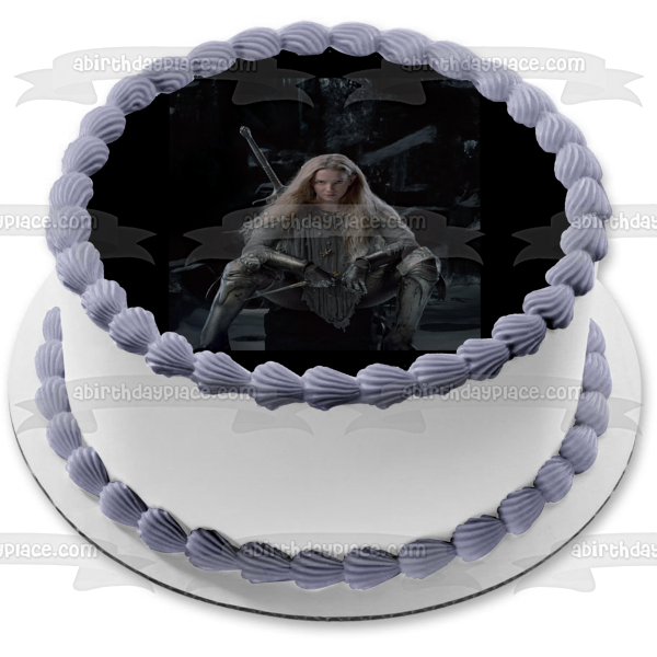 Galadriel Commander of the Northern Armies Rings of Power Edible Cake Topper Image ABPID56784