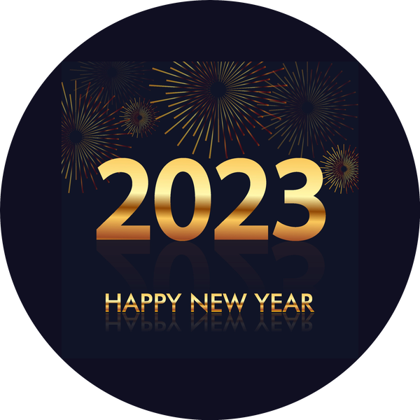 Happy New Year 2023 Edible Cake Topper Image ABPID56805