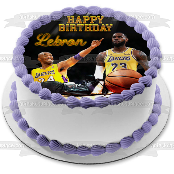 Shoestrings Lebron Jame Kobe Bryant Appreciation Edible Cake Topper Image ABPID56819