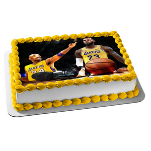 Shoestrings Lebron Jame Kobe Bryant Appreciation Edible Cake Topper Image ABPID56819