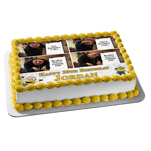 Despicable Me Minions Gru Plan Meme Edible Cake Topper Imagen ABPID56811 