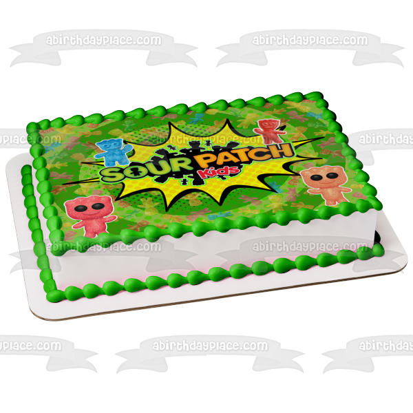 Sour Patch Kids Candy Pops Halftone Edible Cake Topper Image ABPID56820