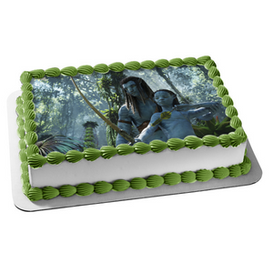 Avatar: The Way of Water Lo'ak and  Tuktirey Hunting Edible Cake Topper Image ABPID56829