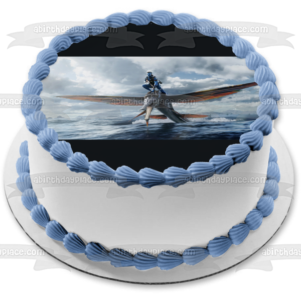 Avatar: The Way of Water Jake Flying Over the Water Edible Cake Topper Image ABPID56831