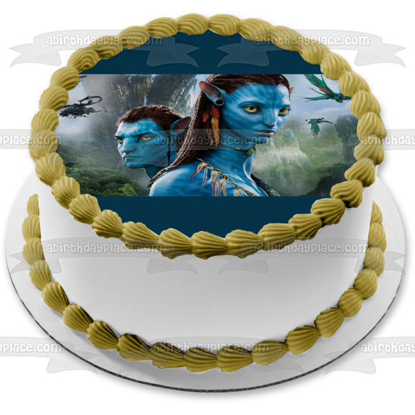 Avatar: The Way of Water Jake and Ney'Tiri Edible Cake Topper Image ABPID56838