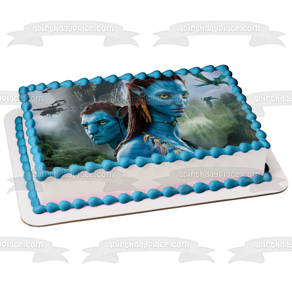Avatar: The Way of Water Jake and Ney'Tiri Edible Cake Topper Image ABPID56838
