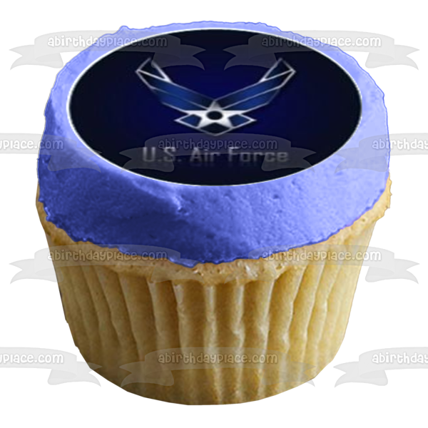 US Military Logos Air Force Planes and the American Flag Edible Cupcake Topper Images ABPID03850