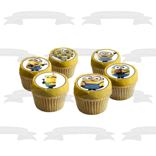 Minions Despicable Me Carl Jerry Mel and El Macho Edible Cupcake Topper Images ABPID05226
