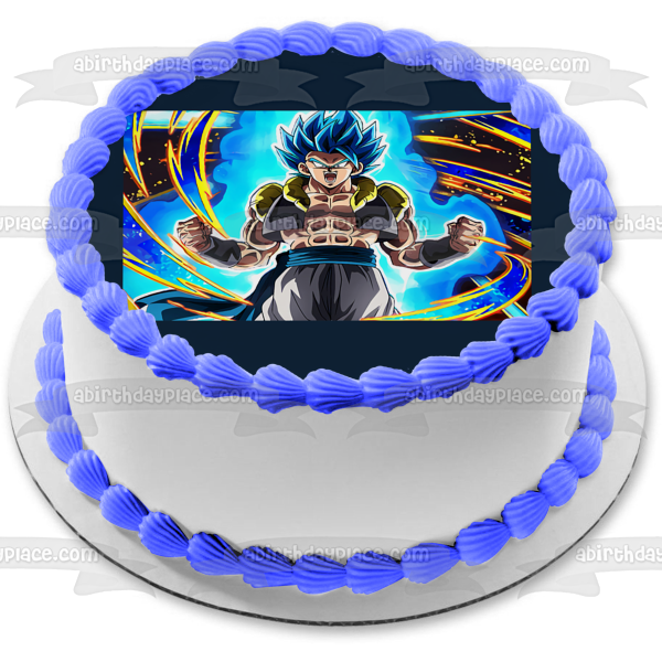 Gogeta Dragon Ball Z Gt Super Fusion Reborn Edible Cake Topper Image ABPID56846