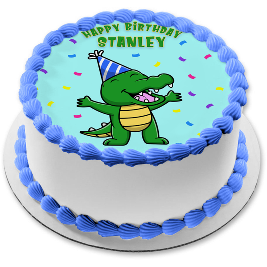See Ya Later Party Gator Cocodrilo Adorno comestible para tarta Imagen ABPID56860 
