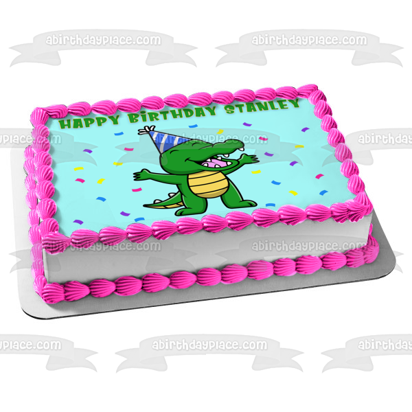 See Ya Later Party Gator Alligator Crocodile Edible Cake Topper Image ABPID56860