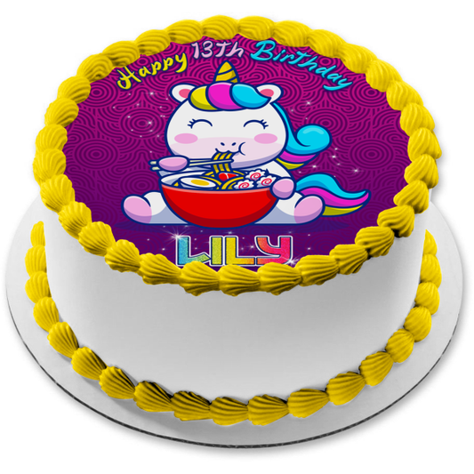 Magical Noodlecorn Unicorn Ramen Noodle Oriental Anime Manga Ilustración Comestible Cake Topper Imagen ABPID56851 